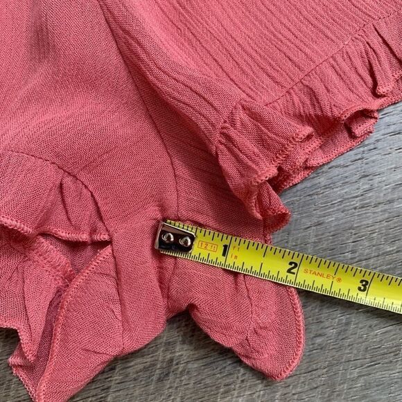 NWT Topshop Cold Shoulder Pink Ruffle Romper - Picture 12 of 14